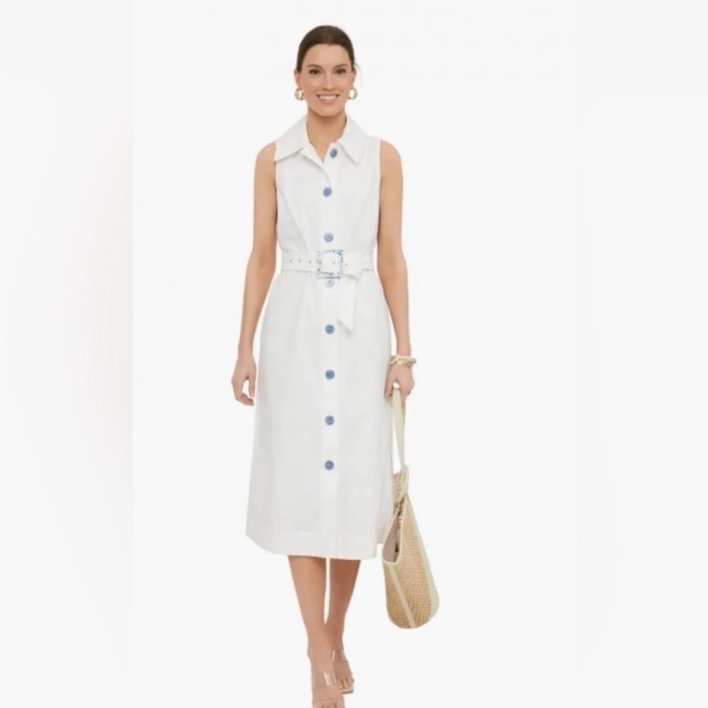 Tuckernuck Chamberlin White Midi Dress Small NWT